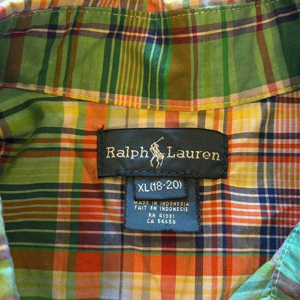 Ralph Lauren Kids XL Multi Colored Plaid Long Sleeve Shirt